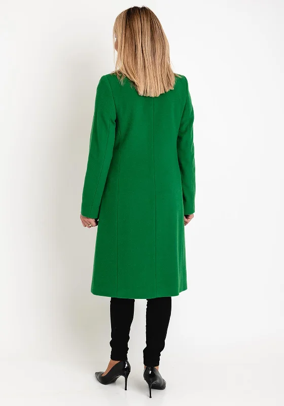 Christina Felix Classic Tailored Wool Cashmere Blend Long Coat, Shamrock Green