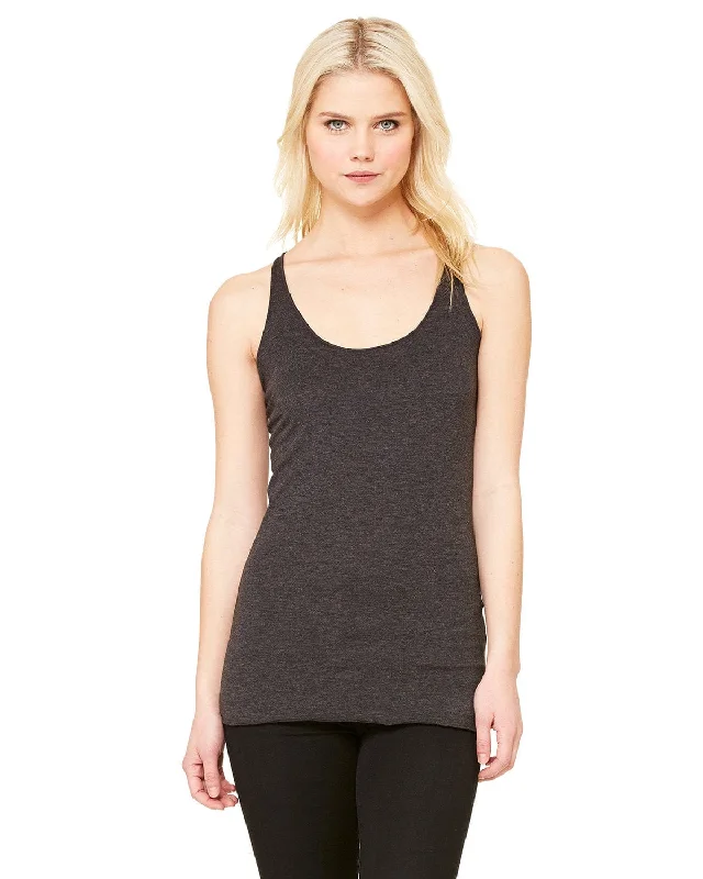 Bella+Canvas Ladies Triblend Racerback Tank | Char-black Trib