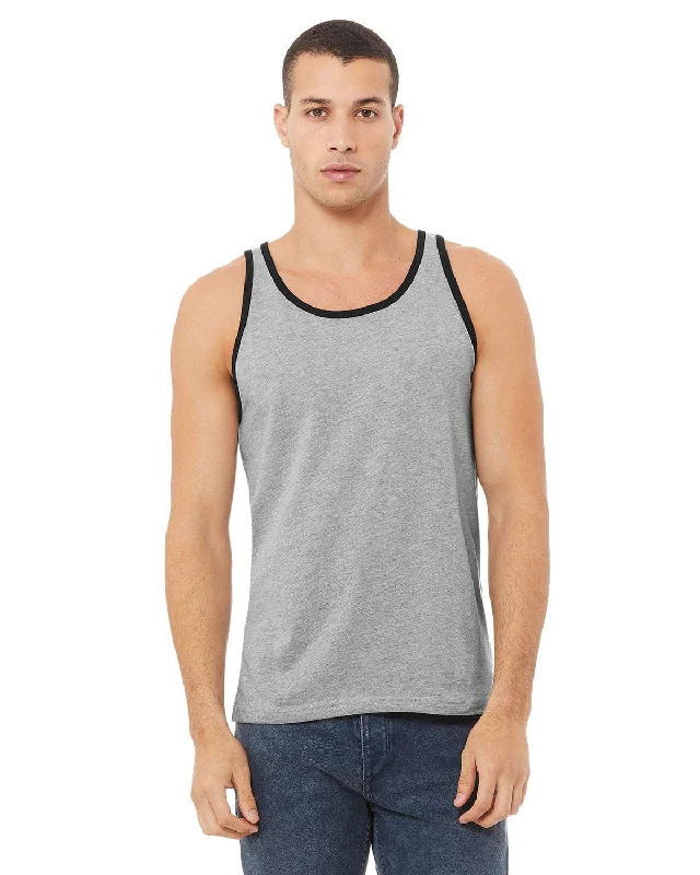 Bella+Canvas Unisex Jersey Tank | Ath Hthr/ Black