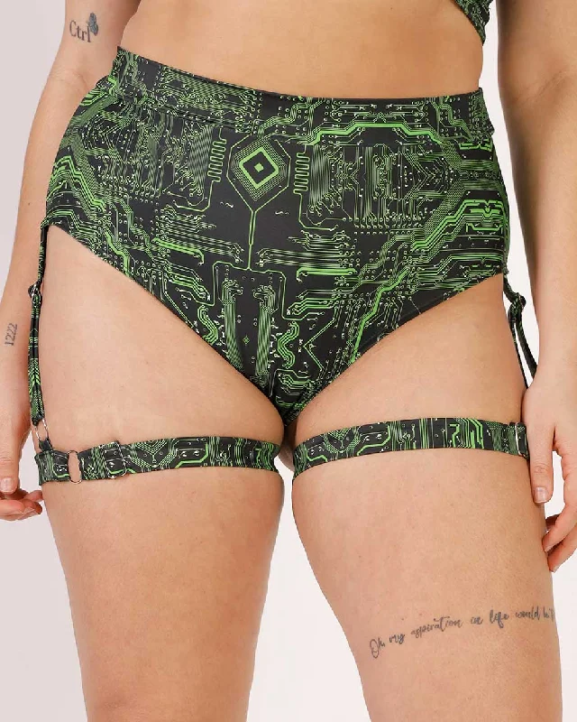 Cyber Matrix High Waist Harness Bottoms