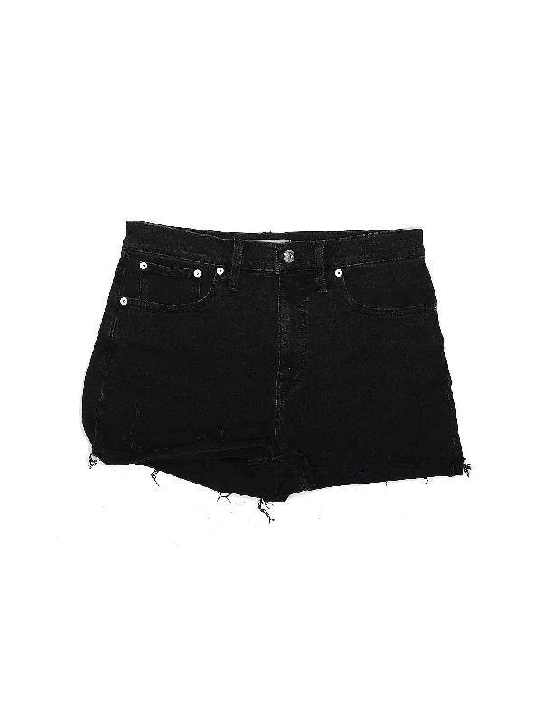 High-Rise Denim Shorts in Dark Wash