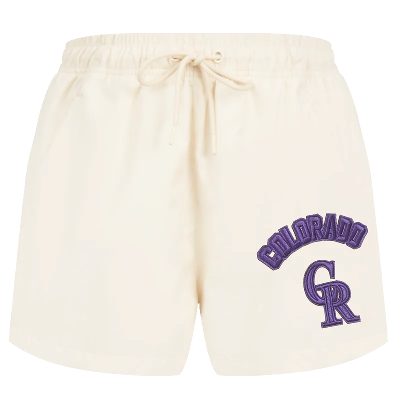 MLB COLORADO ROCKIES TRIPLE TONAL WOMEN'S WOVEN SHORT (EGGSHELL)