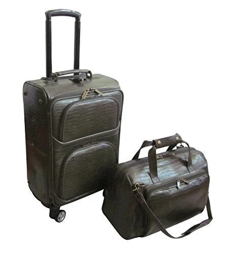Travel backpack rain covers made of durable nylon materialAdjustable Luggage Straps in Pink with Reflective Stripes for Night TravelAmerileather Leather Croco-Print Two Piece Set Traveler on Spinner Wheels (#8602-6) (Moss Green)
