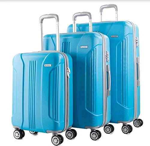 Charging station travel adapters with multiple USB ports for powering devices on the goTravel Shoe Bags in Polyester with Ventilation Holes in KhakiAMKA Sierra 3-Piece Expandable Hardside Spinner Luggage Set Turquoise