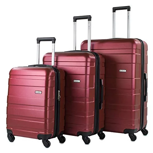 Luggage straps with buckle closures to secure overstuffed bagsDetachable Travel Bag Shoulder Straps in Beige with Cushioned PadsAMKA Verano Hardside 3-Piece Expandable Spinner Upright Luggage Set - Burgundy