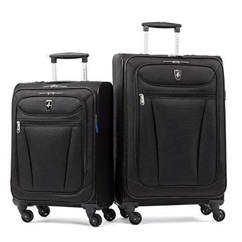 Waterproof luggage covers for protection against rain on outdoor tripsExpandable Travel Toiletry Bags in Clear Plastic for Easy Airport ScreeningAtlantic Luggage Avion Lite 2 Piece Spinner Luggage Set, Black