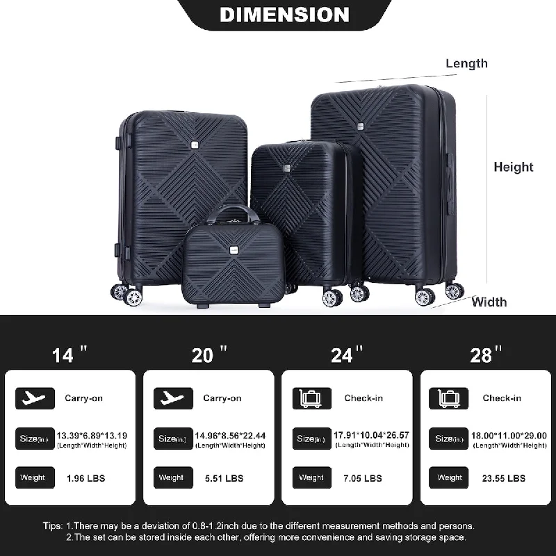 4pcs - Black