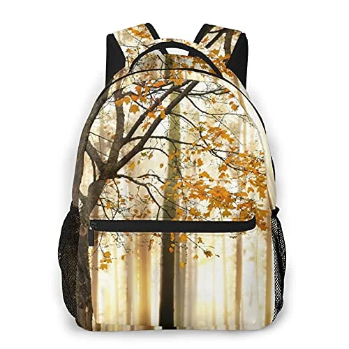 Neck pillows with memory foam for comfortable in - flight or car ridesCompression Packing Cubes in Black and White for Saving Luggage SpaceCasual Backpack，Autumn Picture Of A Lonely Tre,Adult College Shoulder Travel Bag