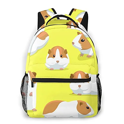Neck pillows with memory foam for comfortable in - flight or car ridesCompression Packing Cubes in Black and White for Saving Luggage SpaceCasual Backpack,Cute Guinea Pig Poses Cartoon,Business Daypack Schoolbag For Men Women Teen