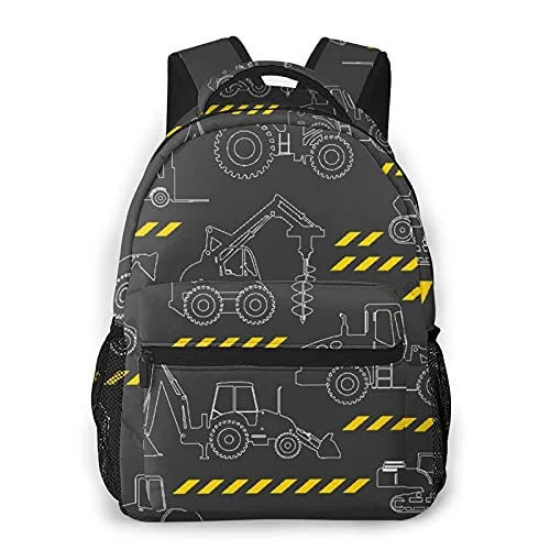 Travel document holders with multiple slots for passports and ticketsWomen's Travel Makeup Bags with Mirror in Pink and BlackCasual Backpack,Heavy Construction Machines Heavy Constr,Business Daypack Schoolbag For Men Women Teen
