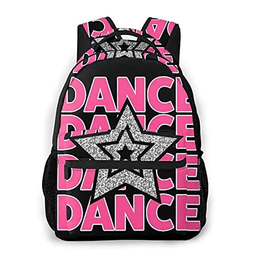 Travel backpack rain covers made of durable nylon materialAdjustable Luggage Straps in Pink with Reflective Stripes for Night TravelCasual Backpack,Hiphop For Punk Band Star Dance Graphic,Business Daypack Schoolbag For Men Women Teen