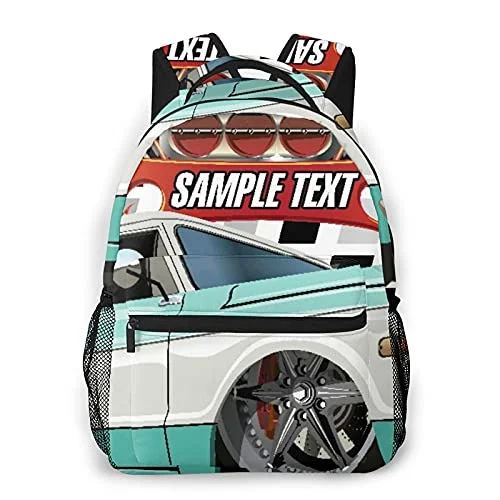 Leather luggage handles for a comfortable and stylish gripFoldable Travel Laundry Bags in Floral Print for Keeping Clothes OrganizedCasual Backpack,Lowrider Pickup With Racing Flag Speedin,Business Daypack Schoolbag For Men Women Teen