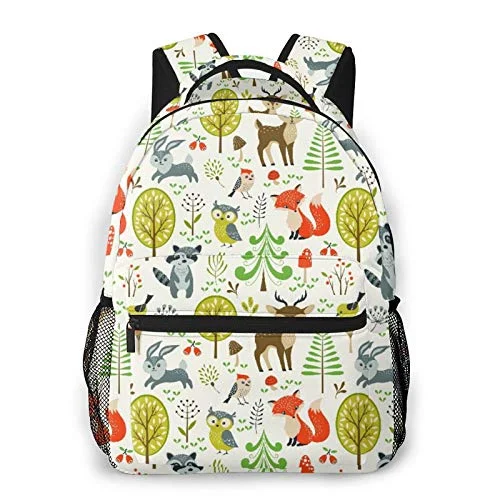 Luggage trolley organizers to hold small items like keys and phonesTravel Bag ID Card Holders in Clear Vinyl with LanyardsCasual Backpack,Summer Forest Cute Woodland Animals, Tre,Business Daypack Schoolbag For Men Women Teen