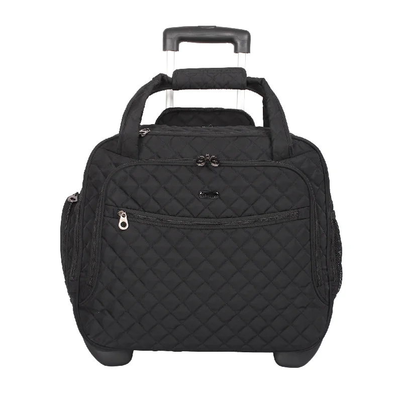 Leather luggage handles for a comfortable and stylish gripFoldable Travel Laundry Bags in Floral Print for Keeping Clothes OrganizedIT Quilt-it Wheeled Tote