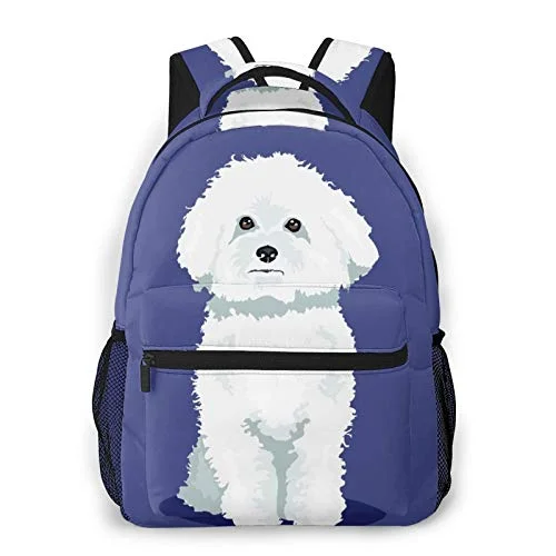 Compression Packing Cubes in Black and White for Saving Luggage SpaceMulti leisure backpack,Breed Fluffy White Bichon Frise Dog One Color, travel sports School bag for adult youth College Students Compression Packing Cubes in Black and White for Saving Luggage SpaceMulti leisure backpack,Breed Fluffy White Bichon Frise Dog One Color, travel sports School bag for adult youth College Students