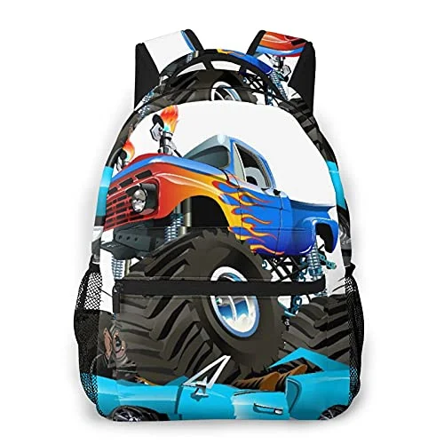 Portable shoe bags to keep footwear separate in suitcasesLeather - Trimmed Travel Laptop Sleeves in Burgundy for ProtectionMulti leisure backpack,Cartoon Monster Truck, travel sports School bag for adult youth College Students