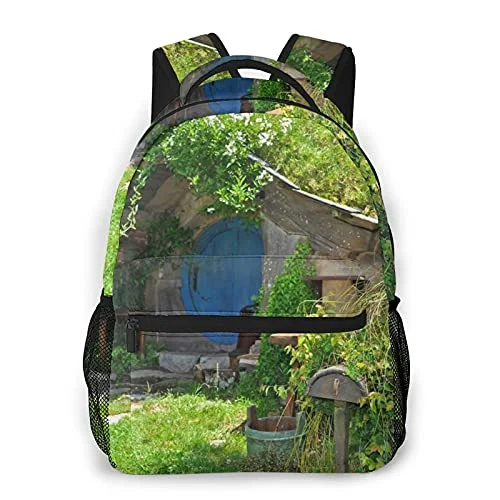 Women's TSA - Approved Luggage Locks in Rose Gold for Secure TravelMulti leisure backpack,Fantasy Hobbit Land House In Magical Overhill, travel sports School bag for adult youth College Students Women's TSA - Approved Luggage Locks in Rose Gold for Secure TravelMulti leisure backpack,Fantasy Hobbit Land House In Magical Overhill, travel sports School bag for adult youth College Students