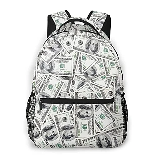 Travel document holders with multiple slots for passports and ticketsWomen's Travel Makeup Bags with Mirror in Pink and BlackMulti leisure backpack,Funny Bill Dollars Hundred Money United State, travel sports School bag for adult youth College Students