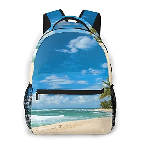 Magnetic luggage labels that can be easily changed or removedTravel - Size Toiletry Bottles with Leak - Proof Caps in ClearMulti leisure backpack,Ocean Untouched Sandy Beach Palms Pacific Tre, travel sports School bag for adult youth College Students