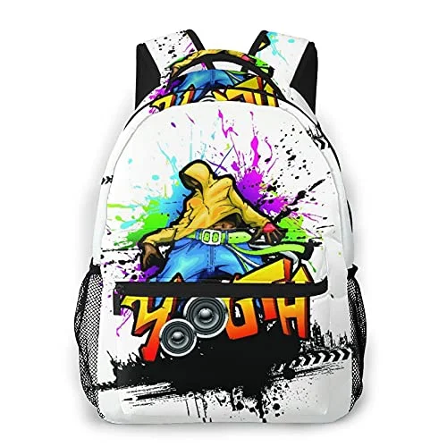 Anti - theft RFID blocking travel wallet for safe money and card storageTravel Jewelry Organizers in Velvet with Multiple Compartments in PurpleMulti leisure backpack,Young Man Hip Hop Culture Graffiti Art And St, travel sports School bag for adult youth College Students