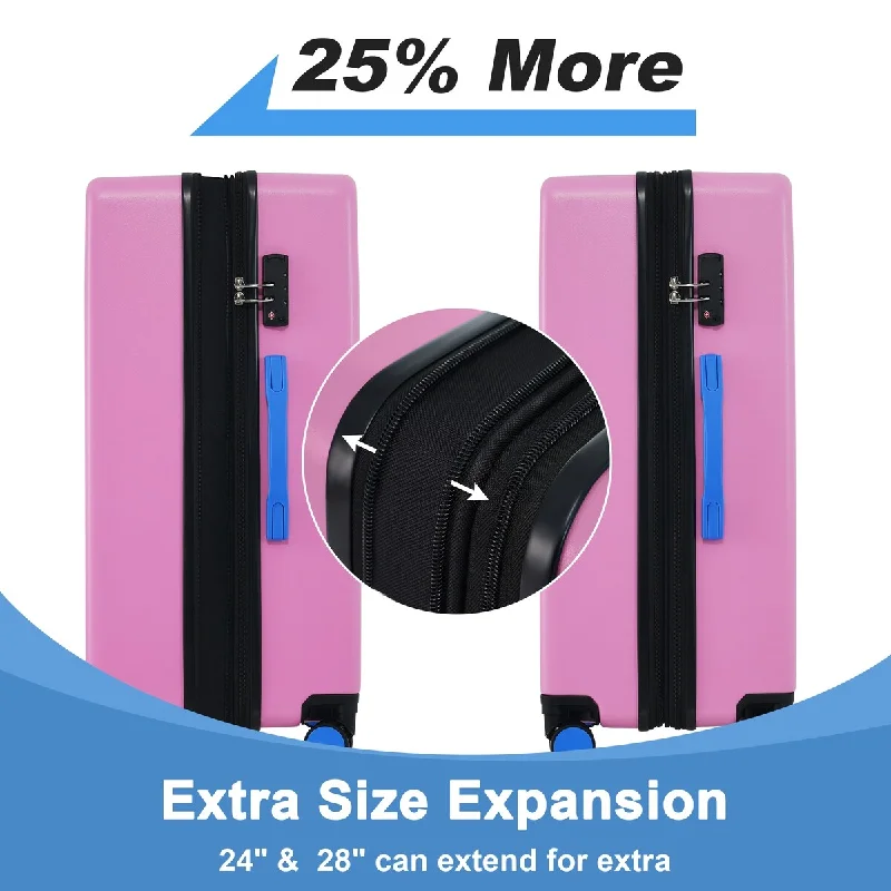 Luggage straps with buckle closures to secure overstuffed bagsDetachable Travel Bag Shoulder Straps in Beige with Cushioned PadsPink Contrast Color 3 Piece Luggage Set Hardside Expandable Suitcase Sets Lightweight Durable Suitcase Double Wheels w/ TSA Lock Luggage straps with buckle closures to secure overstuffed bagsDetachable Travel Bag Shoulder Straps in Beige with Cushioned PadsPink Contrast Color 3 Piece Luggage Set Hardside Expandable Suitcase Sets Lightweight Durable Suitcase Double Wheels w/ TSA Lock