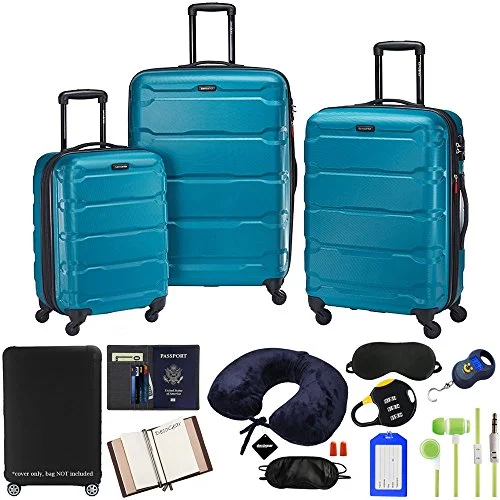 Expandable packing cubes sets in various sizes for organized suitcase packingLightweight Nylon Travel Organizer Pouches in Multicolor for Neat PackingSamsonite Omni 3-Piece Nested Spinner Set - Caribbean Blue with Accessory Kit