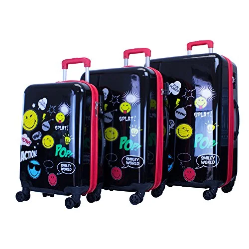 Suitcase wheels replacement kits for smooth rolling after long - term useCompact Travel Umbrella Pouches in Navy Blue for Easy StorageSmiley World Pop 3pc Set