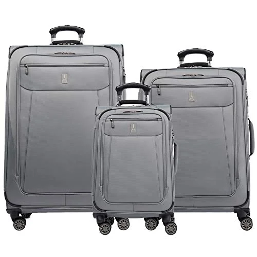 Luggage straps with buckle closures to secure overstuffed bagsDetachable Travel Bag Shoulder Straps in Beige with Cushioned PadsTravelpro Skywalk Limited 3 Piece Spinner Suitcase Set - Softside Expandable Travel Luggage with Spinning Wheels – Carry On & Checked Bags, Grey