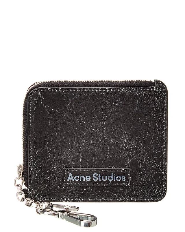Women's money clip with a quilted texture​Acne Studios Leather Card Case