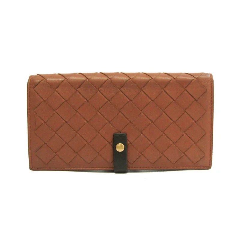 Designer women's money clip for luxury lovers​Bottega Veneta Intrecciato  Leather Wallet  (Pre-Owned)