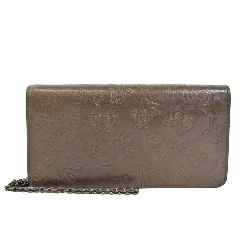 Women's money clip with a transparent acrylic design​Bottega Veneta  Leather Wallet  (Pre-Owned)