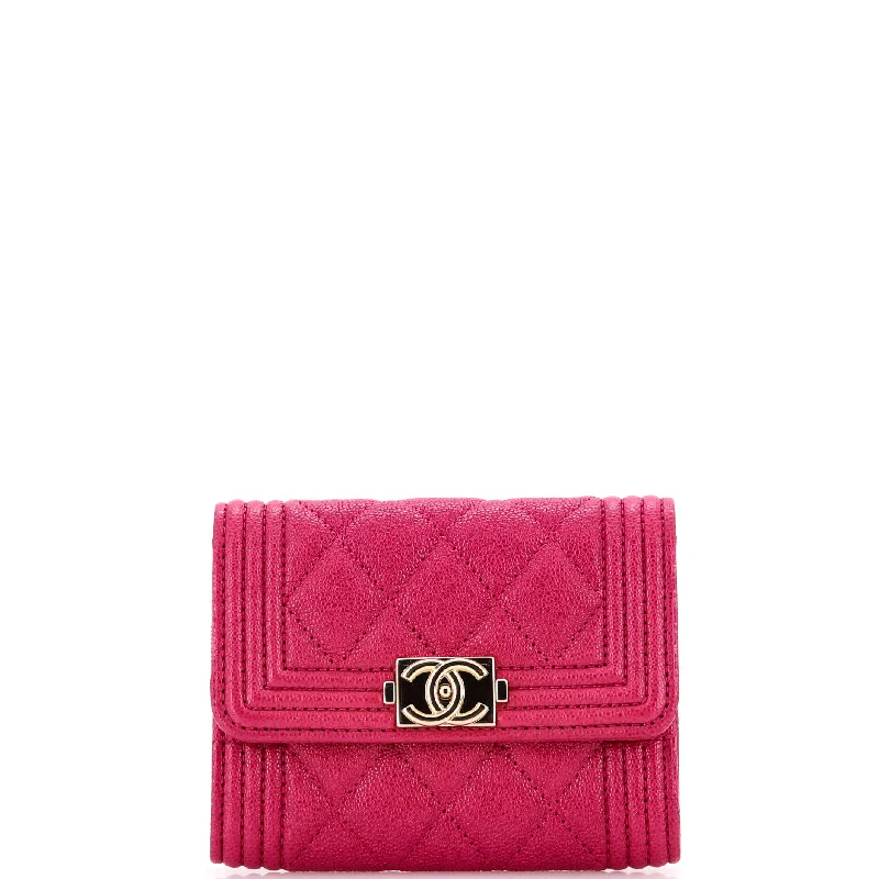 Women's money clip in a pastel color palette​Boy Flap Card Case Quilted Caviar
