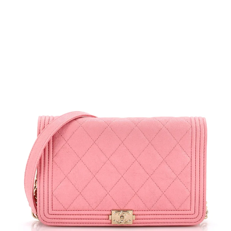 Women's money clip for plus - size handbags​Boy Wallet on Chain Quilted Caviar