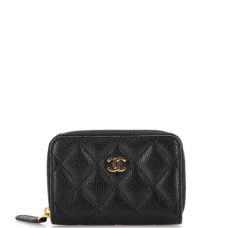 Women's money clip with a personalized engraving optionCC Zip Coin Purse Quilted Caviar Small Women's money clip with a personalized engraving optionCC Zip Coin Purse Quilted Caviar Small