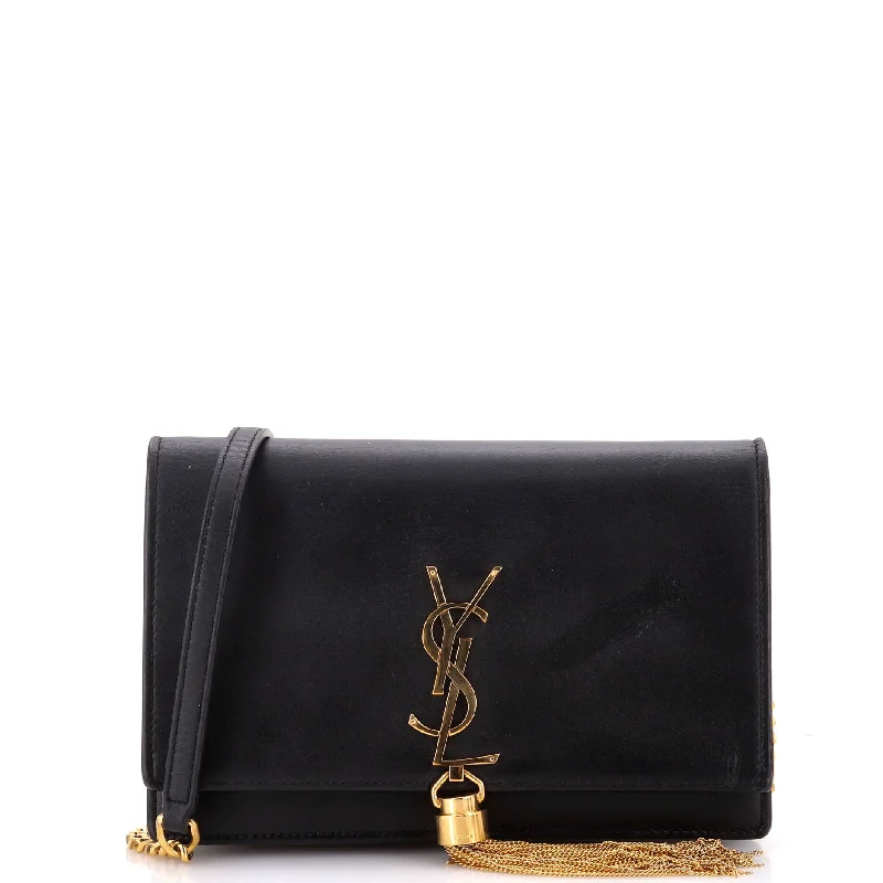 Women's money clip with a secret compartment​Classic Monogram Tassel Chain Wallet Leather