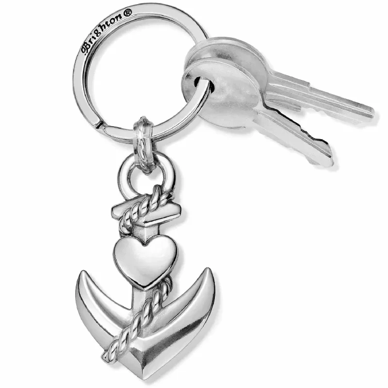 Women's money clip with a quilted texture​Cruz Anchor Key Fob In Silver
