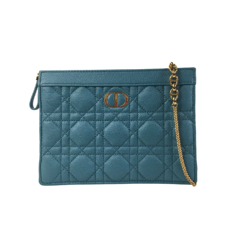 Women's money clip for a statement accessory look​Dior Caro Zip Pouch With Chain