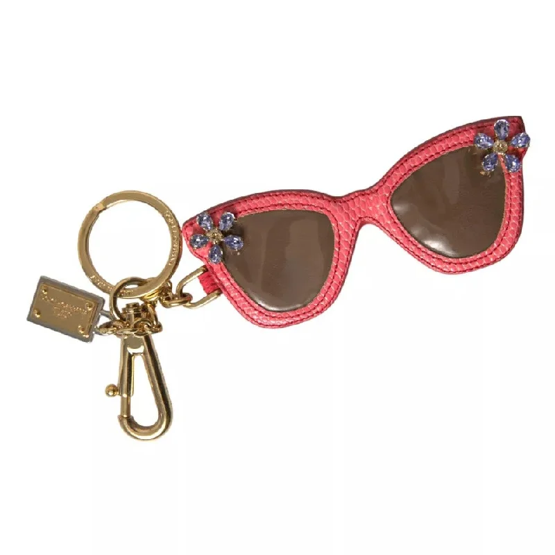 Soft - touch women's money clip for a comfortable grip​Dolce & Gabbana  Leather Crystal Sunglasses  Metal Keyring Women's Keychain (Pre-Owned)