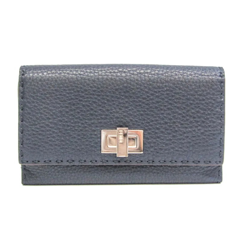 Women's money clip with a double - sided design​Fendi Selleria  Leather Wallet  (Pre-Owned)