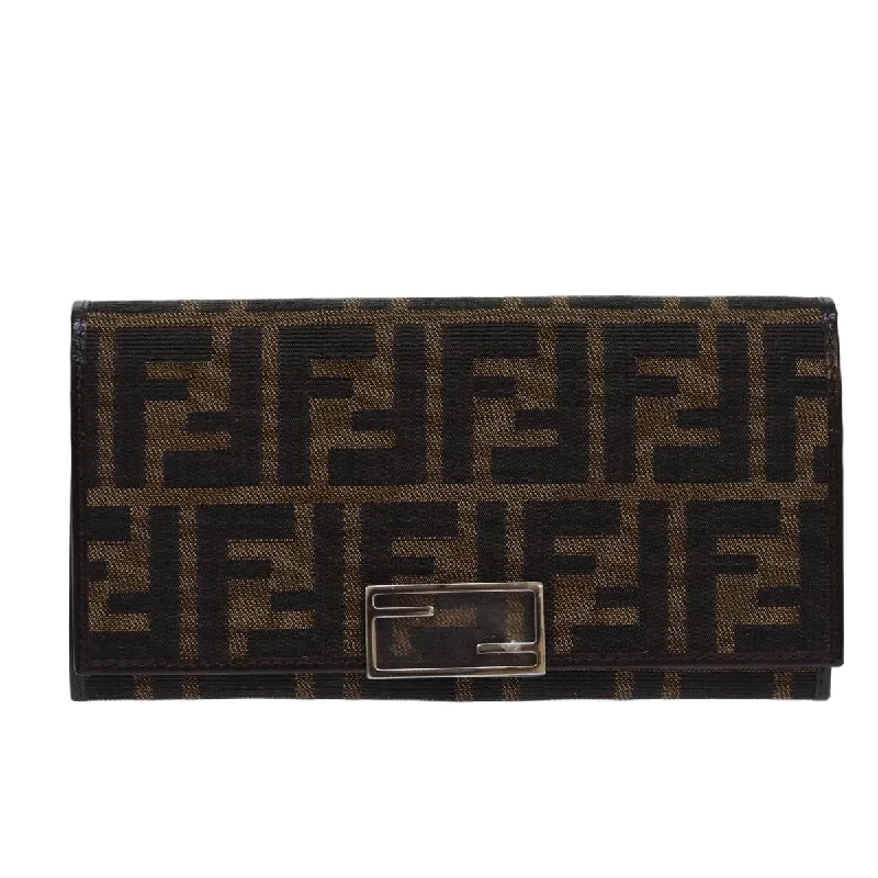 Women's money clip made of genuine crocodile leather​Fendi Zucca  Canvas Wallet  (Pre-Owned)