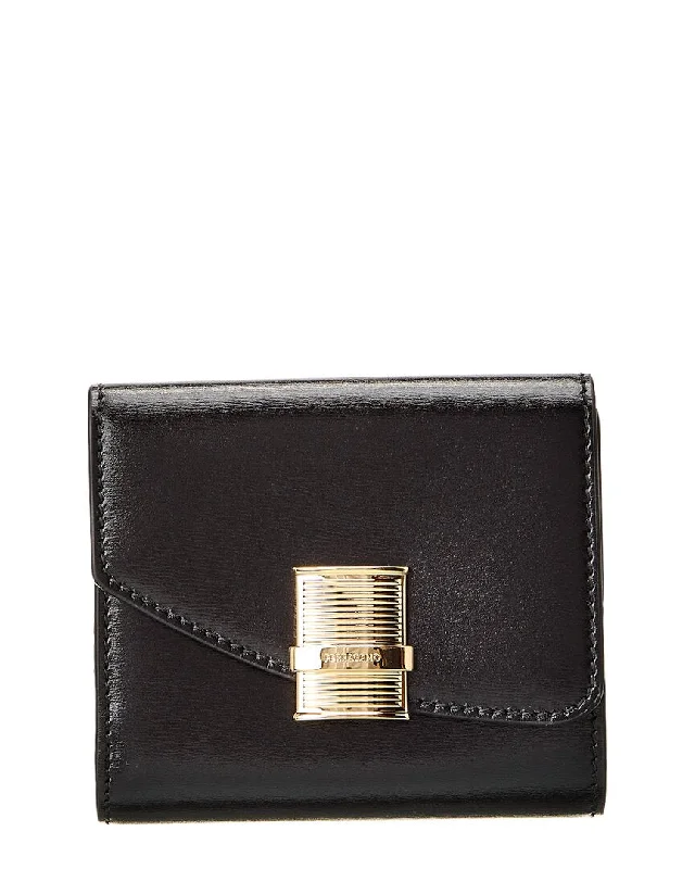 Women's money clip with a tassel for added flair​Ferragamo Fiamma Leather Compact Wallet