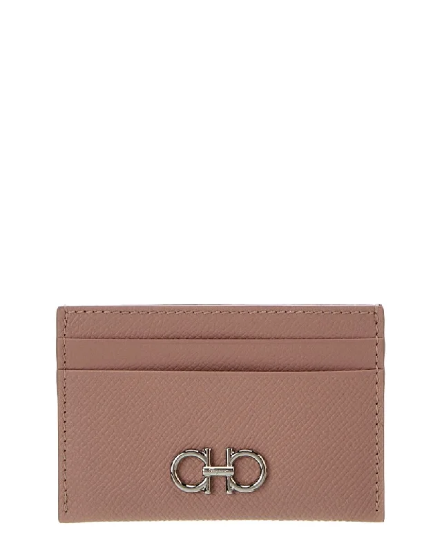 Women's money clip for plus - size handbags​Ferragamo Gancini Leather Card Holder