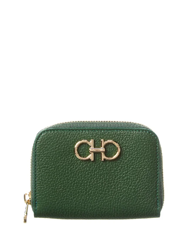 Lightweight women's money clip for everyday use​Ferragamo Gancini Leather Coin Purse