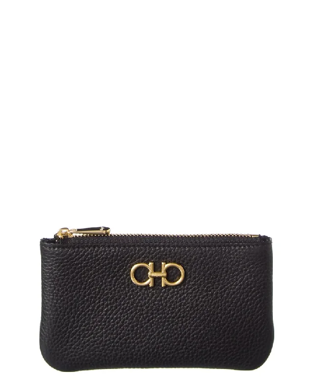 Women's money clip with a transparent acrylic design​Ferragamo Gancini Leather Key Holder