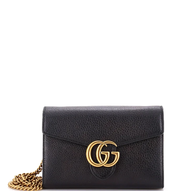 Women's money clip with a secret compartment​GG Marmont Chain Wallet Leather Mini