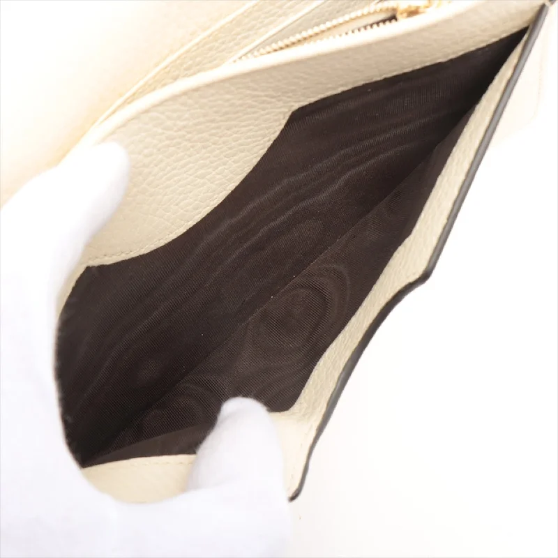 Women's money clip with a personalized monogram​Gucci Soho Leather Chain Wallet White 598211
