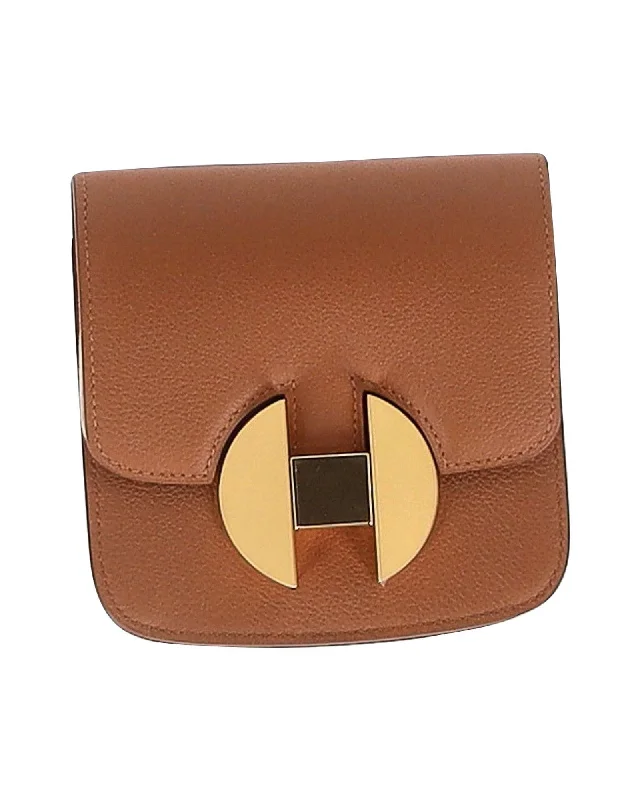 Compact women's money clip for small purses​Hermes 2002 Wallet in Tan Calfskin Leather