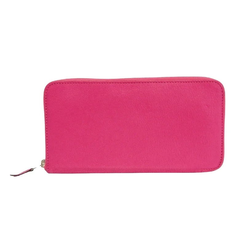 Women's money clip with a faux fur trim​Hermès Azap  Leather Wallet  (Pre-Owned)