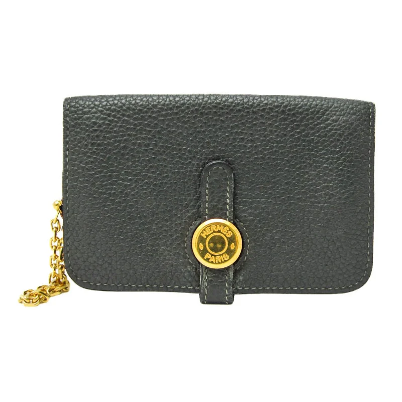 Women's money clip in gold - tone metal​Hermès Dogon  Leather Wallet  (Pre-Owned)
