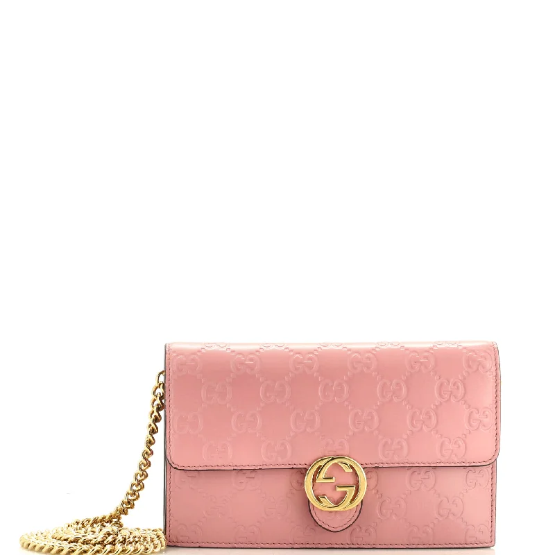 Women's money clip for a night - out on the town​Icon Wallet on Chain Guccissima Leather